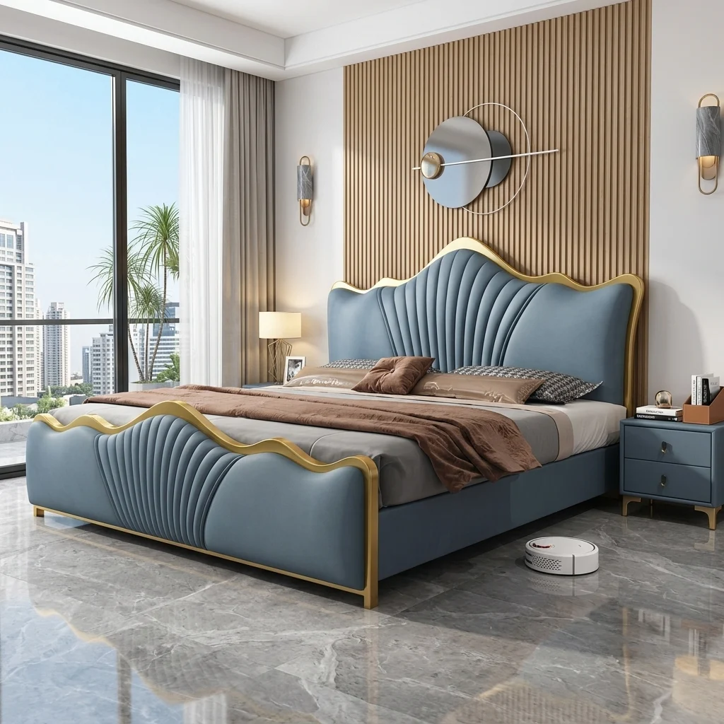 BED-506 — শেল-কার্ভ লেদার খাট