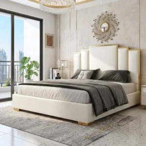 BED-512 আইভরি প্যানেল গোল্ড খাট | AKAR