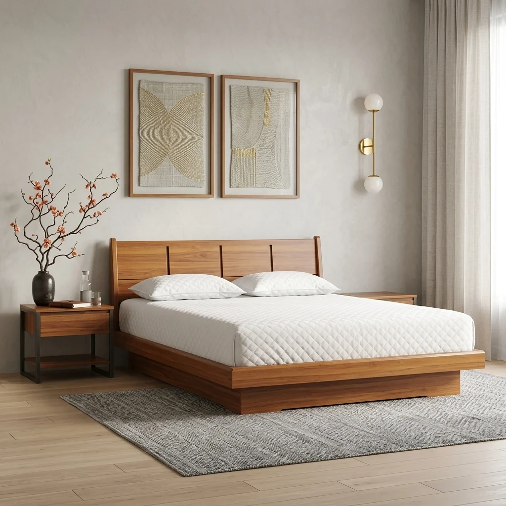 BED-515 — ন্যাচারাল সেগুন প্ল্যাটফর্ম খাট