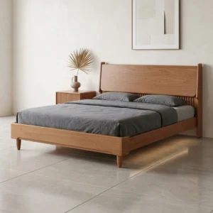 BED-517 সেগুন স্ল্যাট কার্ভ খাট | AKAR