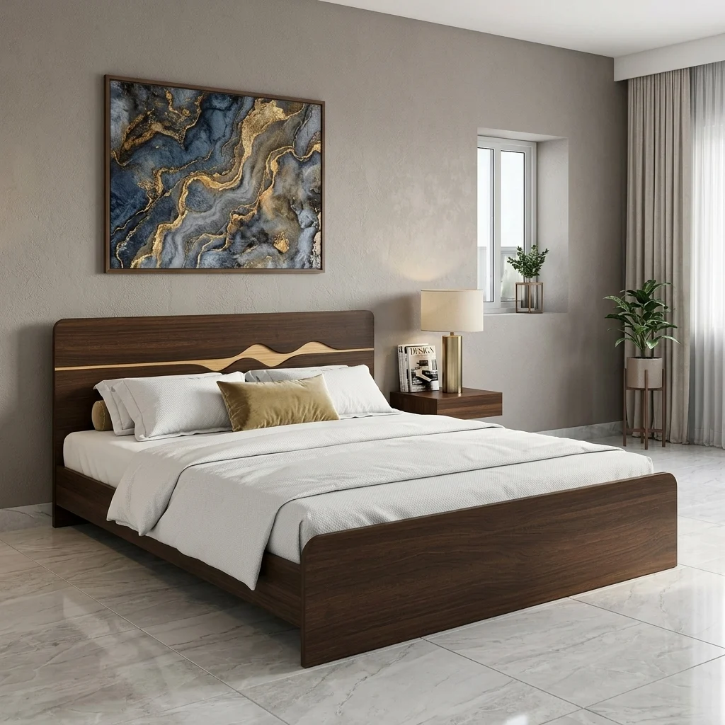 BED-519 — ওয়ালনাট ঢেউ-ইনলে খাট
