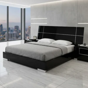 BED-529 গ্লসি ব্ল্যাক ব্রোড খাট | AKAR