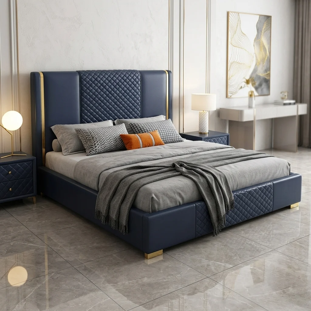 BED-531 — নেভি কুরে উইংব্যাক খাট