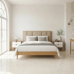 BED-532 — লাইট ওক মিনিমাল খাট — AKAR