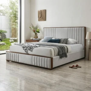 BED-534 — গ্রে চ্যানেল ওয়ুড ফ্রেম খাট — AKAR